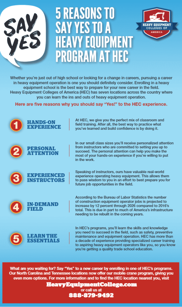 reasons to enroll in heavy equipment programs at HEC